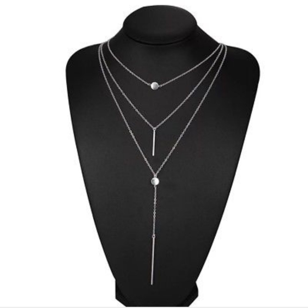 Gold or Silver Choker Layer Necklace - Picture 2 of 3